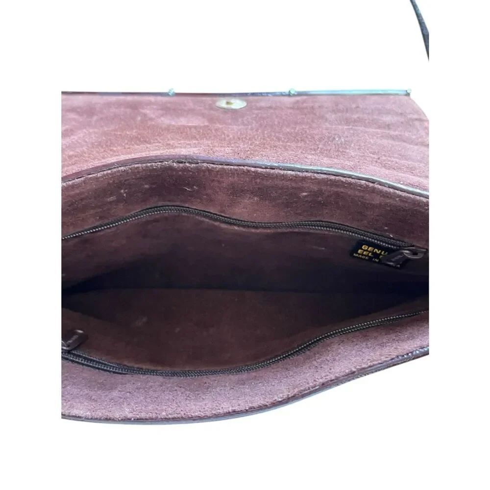 Vintage Burgundy Eelskin Shoulder Bag Clutch - Picture 7 of 9